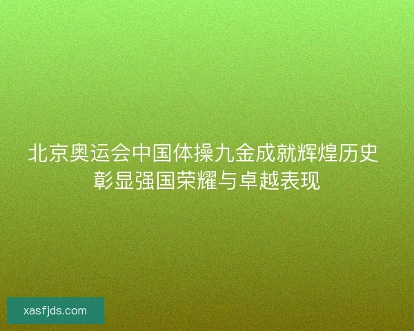 北京奥运会中国体操九金成就辉煌历史 彰显强国荣耀与卓越表现